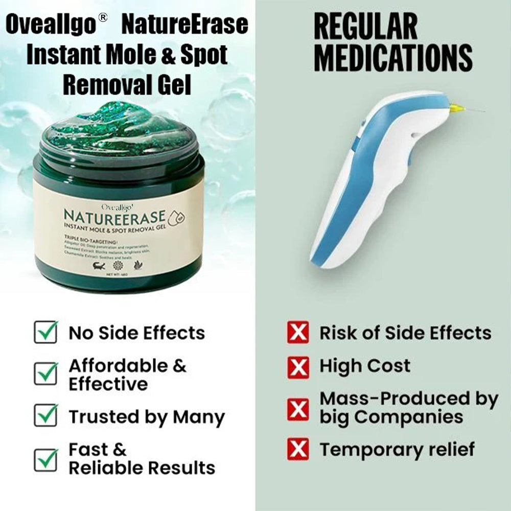 ✅ Official Store: Oveallgo® NatureErase Instant Alligator Oil Mole & Spot Removal Gel Pro